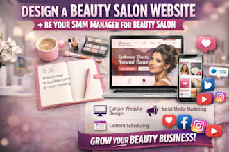 design a beauty salon website and be your SMM manager for  beauty salon and spa