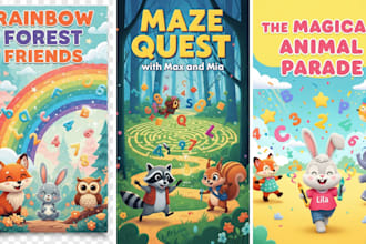 design kids activity book and coloring book with book cover