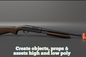 create 3d objects, props, and assets for games in blender with profession