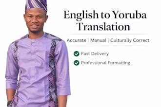 translate english to yoruba manually and professionally
