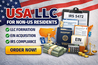 register USA llc for non US resident, ein, US company formation and compliance