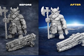 do 3d scan cleanup and stl file repair 3d head and face for 3d printing
