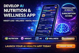 develop ai nutrition weight loss wellness mental health app with subscription