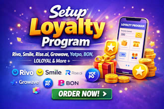 setup loyalty program rivo smile rise ai growave yotpo bon loloyal landing page