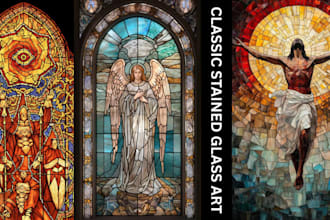 design classic stained glass art and stunning glass illustrations