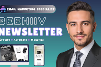 setup beehiiv newsletter, beehive landing page, beehiiv automation and website