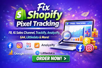 fix shopify pixel tracking fb ig sales channel trackify analyzify ga4 littledata