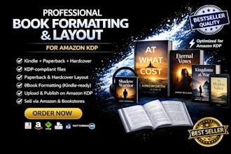 do book formatting, layout design and KDP ebook format
