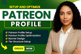 set up patreon profile setup patreon page management, patreon promotion