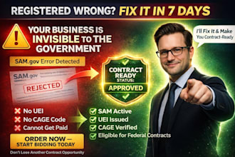 help with government contracts, samgov registration, uei, cage code