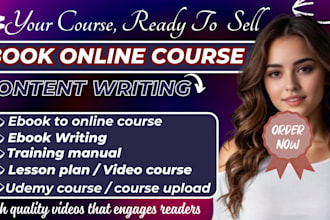 ebook online course content course workbook lesson plan elearning course video