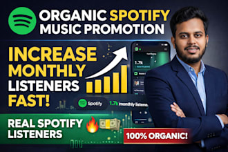 get organic spotify promtion, boost monthly listeners fast