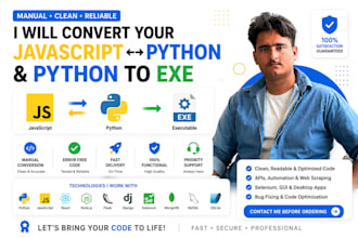 convert javascript to python or python to javascript or python to exe