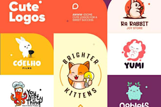 design cute mascot logo for kids, pets, gaming, app or brand