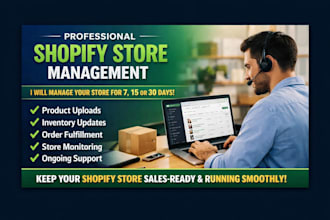 set up shopify store, i will manage shopify store
