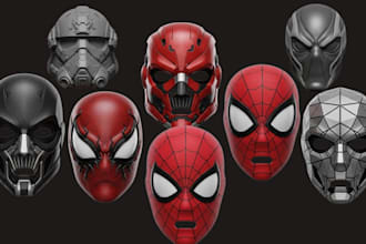 design a 3d printable cosplay mask helmet or prop stl file for 3d printing
