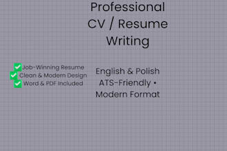 create a professional CV and resume in english or polish