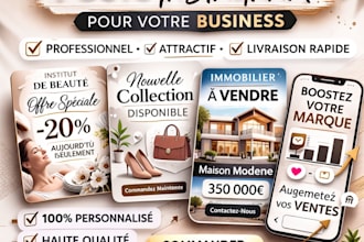 je vais creer des posts instagram professionnels pour votre business