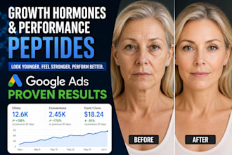 run google ads for peptide hormone support performance enhancement supplement