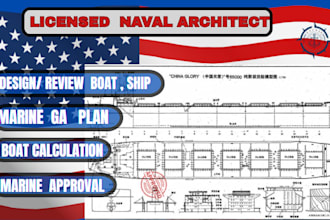 review design your boat ship yacht ga plan with calculations as naval architect