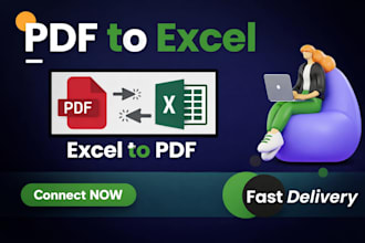 convert bank statement, PDF to excel and word to excel