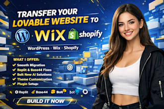 transfer lovable website to wordpress wix shopify fix replit base44 bolt new ai