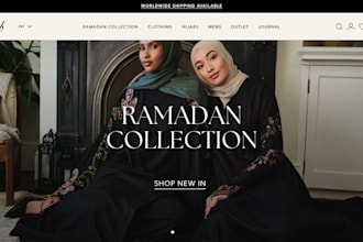 build luxury abaya shopify store islamic clothing, hijab, abaya fashion website