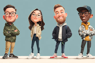 draw cute and funny cartoon, caricature design