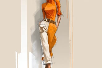 draw a fashion illustration or sketch