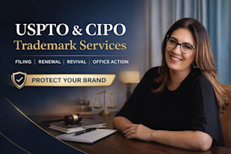 file upsto and cipo trademark filing, renewal, extension, revival, office action