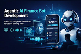 develop agentic bland ai finance bot, telnyx ai voice biometrics for banking app