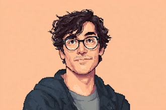 make you a gorgeous anime pixel art character portrait illustration