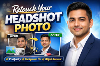 retouch your headshot photo for linkedin CV and social media