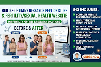 build fertility peptide store sexual health website research peptide website