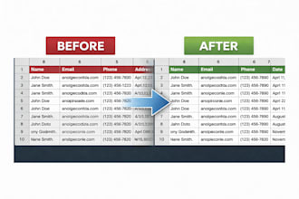 clean, format, and validate your excel or CSV data