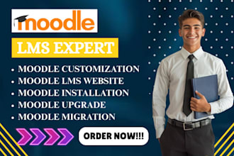 install, customize and develop your moodle lms elearning website