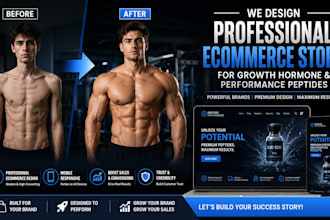design professional ecommerce store for growth hormone and performance peptides