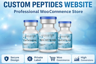 design custom peptides website, research peptide supplements woocomerce store