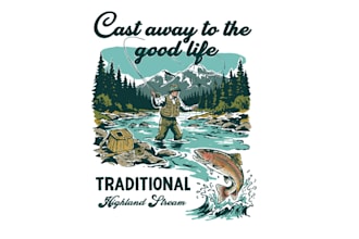 design hand drawn camping and fishing t shirt logo badge