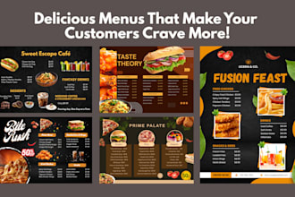 design modern restaurant menu, cafe food and bar menu