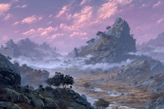 digitally paint fantasy landscape
