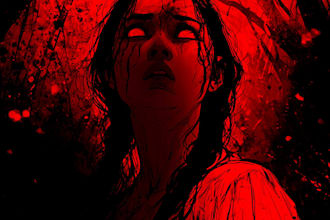draw bloody horror illustration