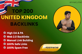 build 200 high quality UK backlinks