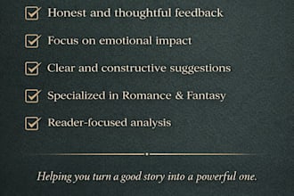 can be your beta reader and provide detailed feedback