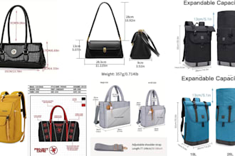 design fashion handbag, bag, backpack, duffel bag, purses,  and make a tech pack