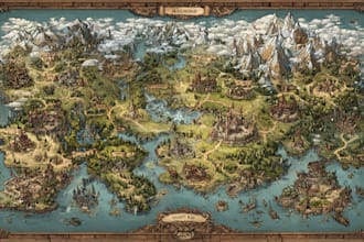 draw fantasy map dnd map rpg fantasy map illustration city map hand drawn map