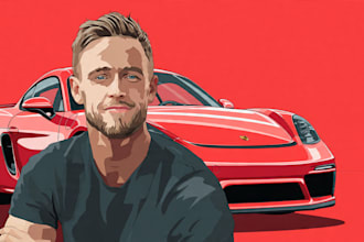 make amazing vector car portrait form your car