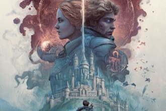 design illustrated book cover for fairytale fantasy romance