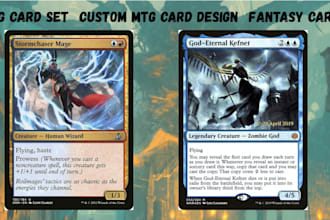 design custom mtg card, fantasy illustration, tcg card, edh commander, mtcg deck