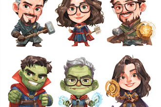 draw superhero cartoon caricature for you